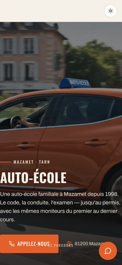 Le même site sur téléphone